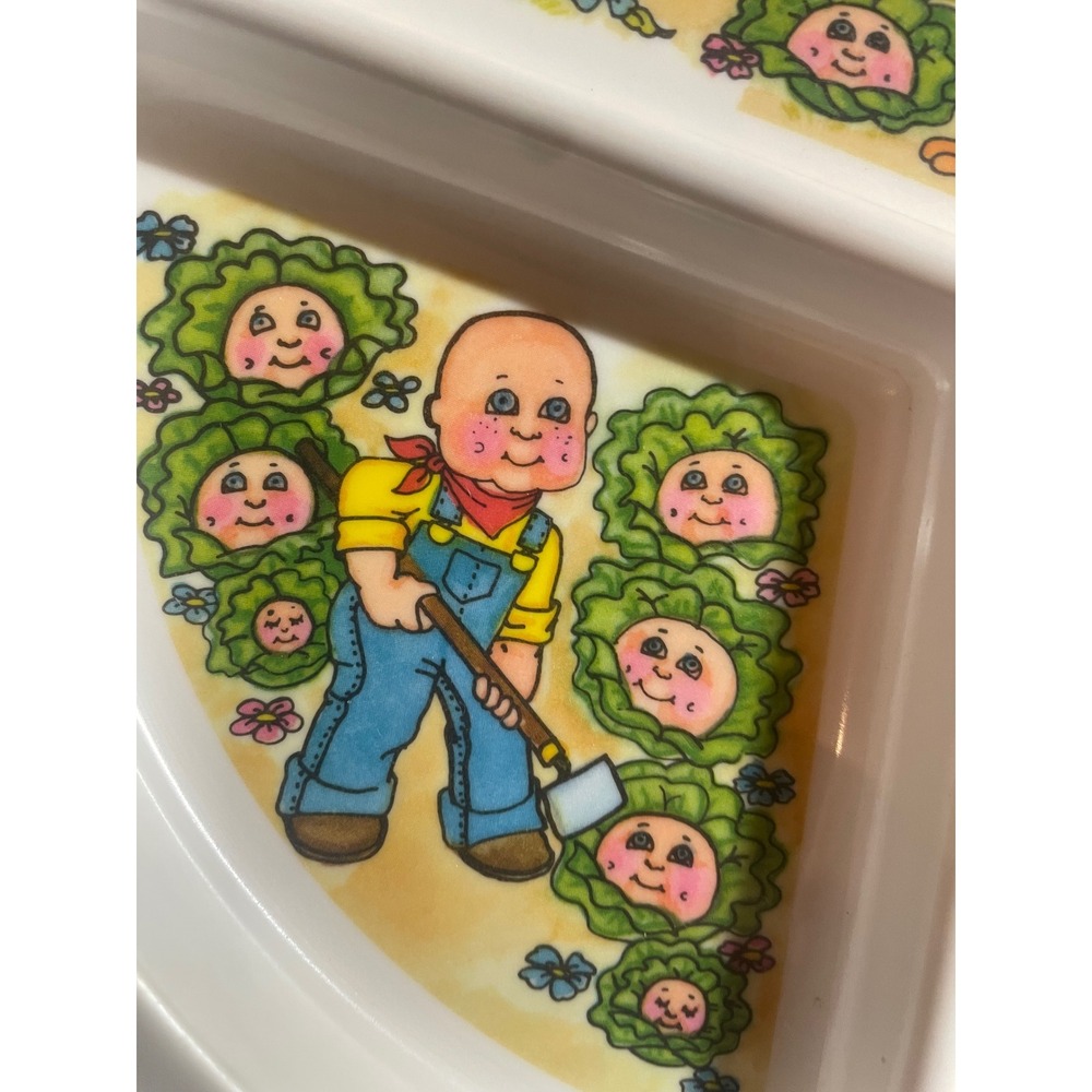 Vintage 1983 Cabbage Patch Kids Divided Melamine Plate Toddler - Picture 7 of 9